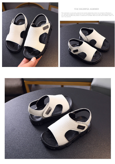 Fashion Children Shoes Summer Kids Boys Sandals Slippers Black White Soft Sole Antiskid Beach Outdoor Toddler Baby Boy Slides