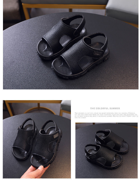 Fashion Children Shoes Summer Kids Boys Sandals Slippers Black White Soft Sole Antiskid Beach Outdoor Toddler Baby Boy Slides