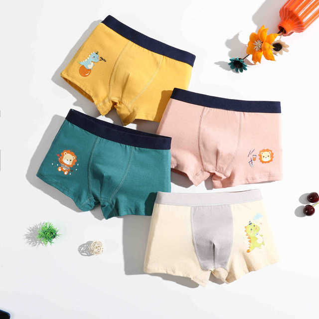 4PCS/LOT Children Boys Cotton Underwear Panda Children's Shorts Panties Baby Boy Toddler Boxers Stripes Teenagers Underpants