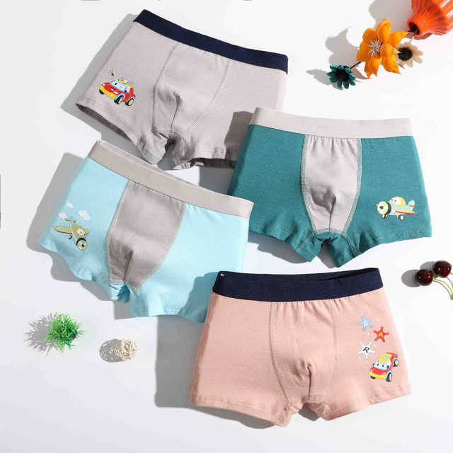 4PCS/LOT Children Boys Cotton Underwear Panda Children's Shorts Panties Baby Boy Toddler Boxers Stripes Teenagers Underpants