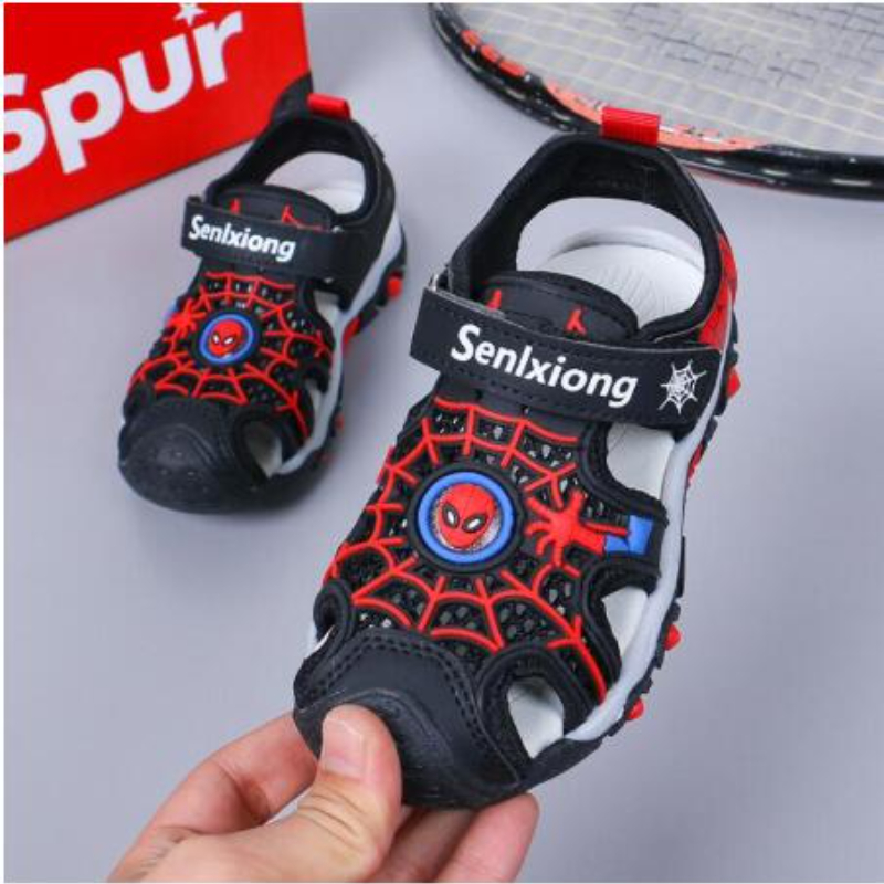 Summer Cartoon Kids Sandal Toddler Boys Spiderman Sandals Orthopedic Sport Pu Leather Baby Boys Blue Red Beach Sandals Boys' Shoes