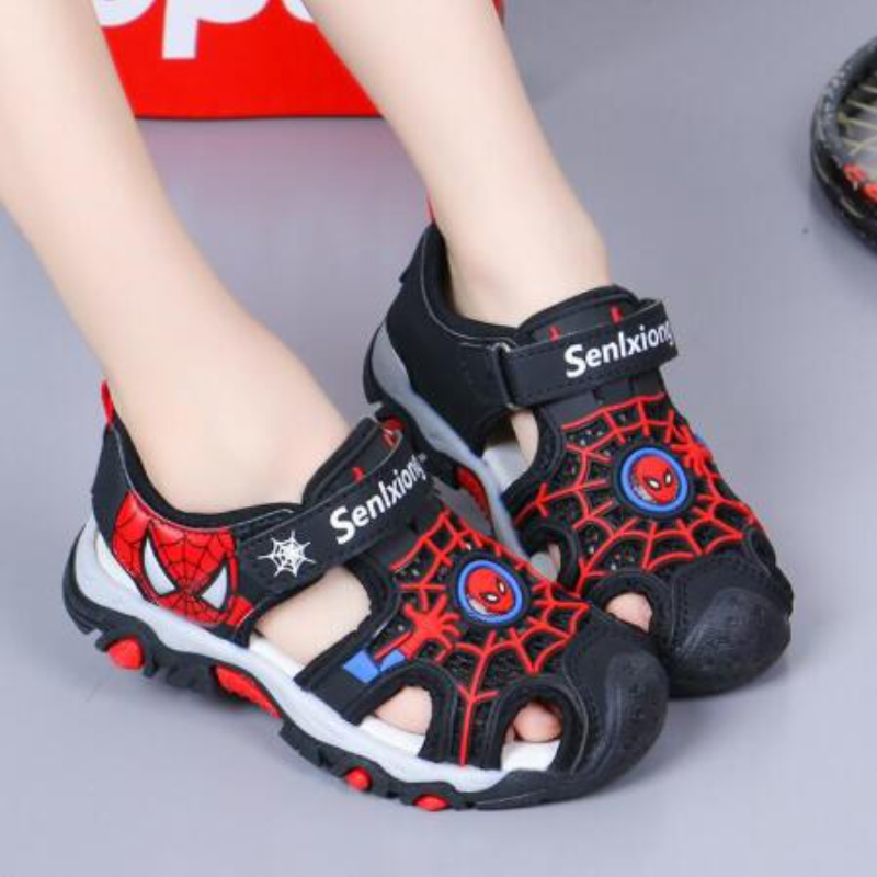 Summer Cartoon Kids Sandal Toddler Boys Spiderman Sandals Orthopedic Sport Pu Leather Baby Boys Blue Red Beach Sandals Boys' Shoes