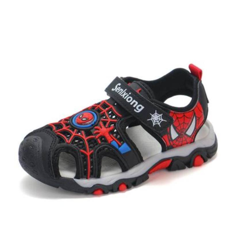 Summer Cartoon Kids Sandal Toddler Boys Spiderman Sandals Orthopedic Sport Pu Leather Baby Boys Blue Red Beach Sandals Boys' Shoes