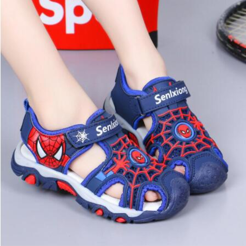 Summer Cartoon Kids Sandal Toddler Boys Spiderman Sandals Orthopedic Sport Pu Leather Baby Boys Blue Red Beach Sandals Boys' Shoes