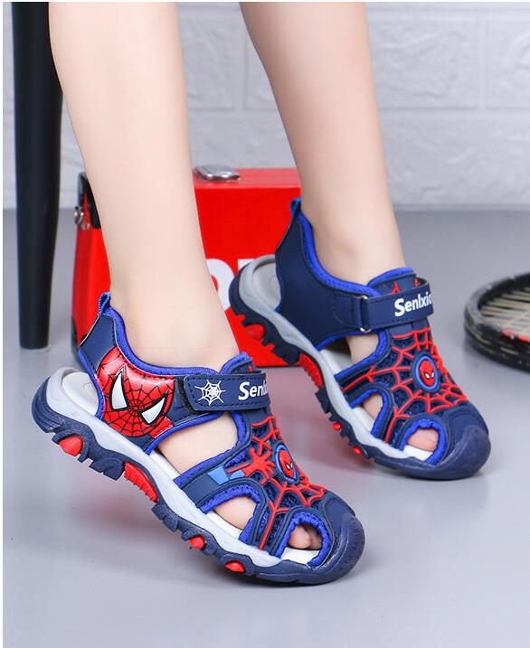 Summer Cartoon Kids Sandal Toddler Boys Spiderman Sandals Orthopedic Sport Pu Leather Baby Boys Blue Red Beach Sandals Boys' Shoes