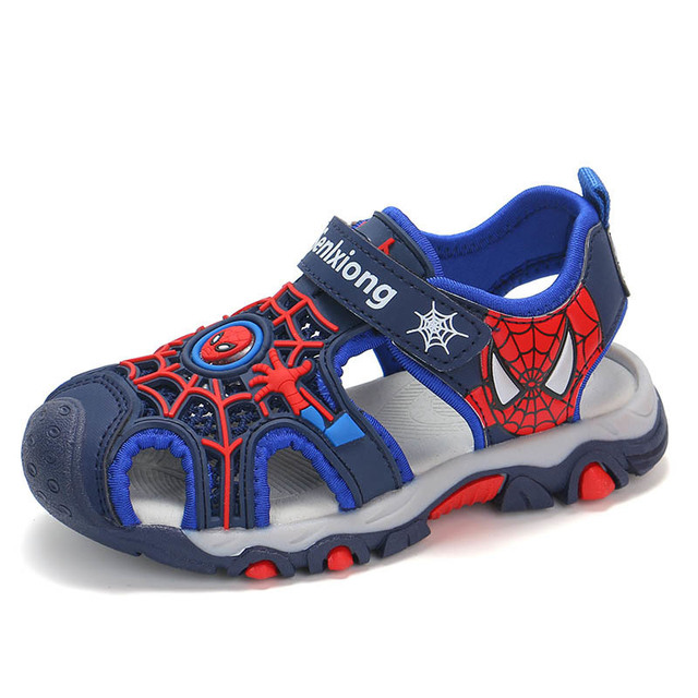 Summer Cartoon Kids Sandal Toddler Boys Spiderman Sandals Orthopedic Sport Pu Leather Baby Boys Blue Red Beach Sandals Boys' Shoes