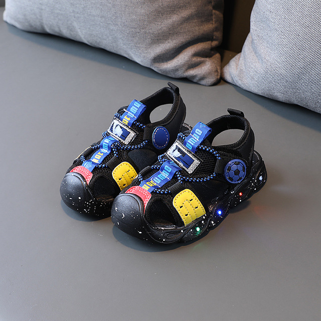 Size 21-30 Baby Boy Led Sandals Glowing Luminous Shoes for Kids Girls Summer Children Sandals with Lights Football Led Sandalias