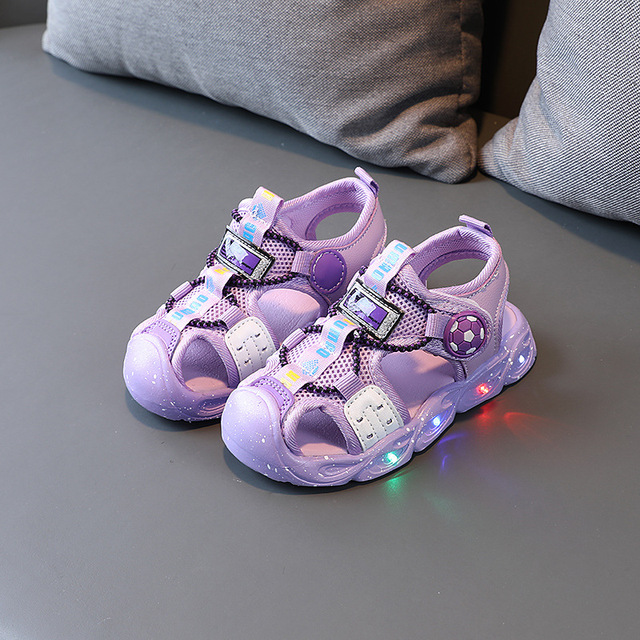 Size 21-30 Baby Boy Led Sandals Glowing Luminous Shoes for Kids Girls Summer Children Sandals with Lights Football Led Sandalias