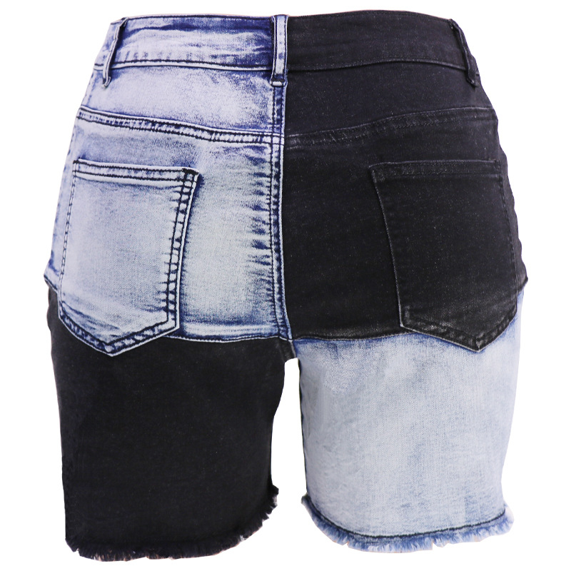 1PC  Summer New Fashion Stitching Ladies Denim Shorts High Waist Jeans Women's Clothing