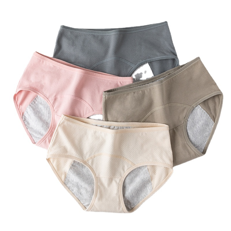 4pcs Leak Proof Menstrual Panties Physiological Pants Girls Womens Underwear Period Comfortable Waterproof Briefs