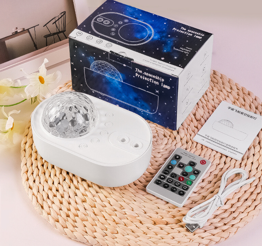 Starry Sky Projector Night Light Spaceship Lamp  LED Projection Lamp Bluetooth Speaker For Kids Bedroom Home Party Decor