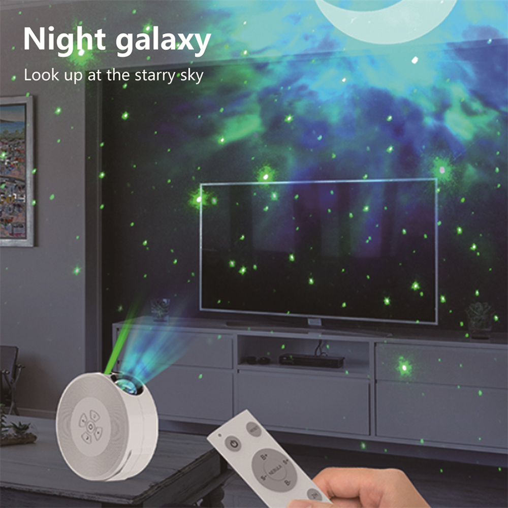 Led Starry Sky Projector Star Light Voice Music Control Colorful Night Lamp Moon Nebula Projection Bedroom Decoration Home Gift