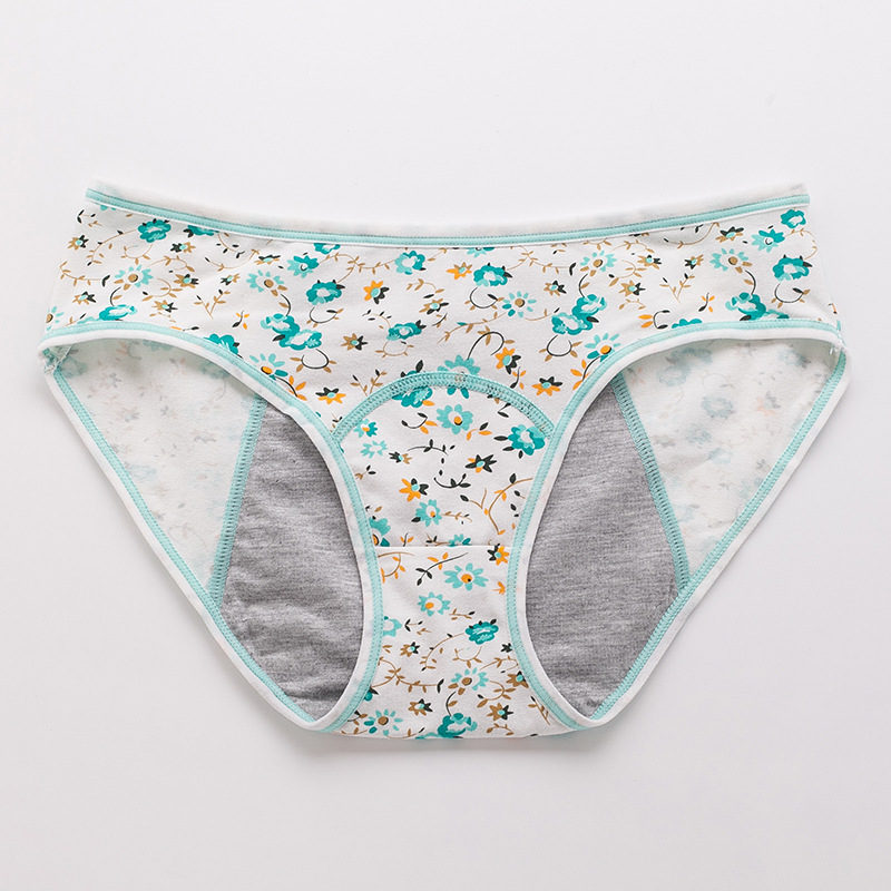3Pcs Menstrual Panties Women's Cotton Briefs Three Layers Of Leak-proof Girls Physiological Pants Student Mid Waist Panties