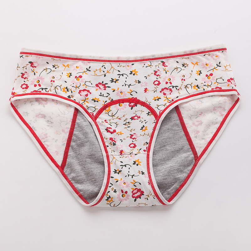 3Pcs Menstrual Panties Women's Cotton Briefs Three Layers Of Leak-proof Girls Physiological Pants Student Mid Waist Panties