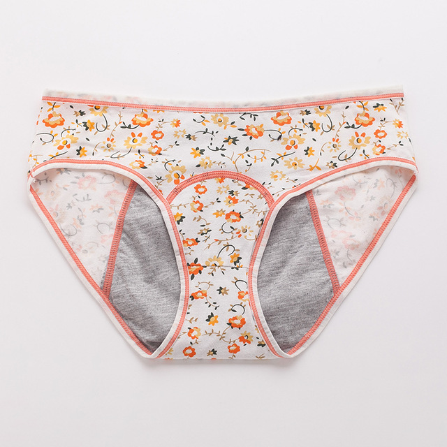 3Pcs Menstrual Panties Women's Cotton Briefs Three Layers Of Leak-proof Girls Physiological Pants Student Mid Waist Panties