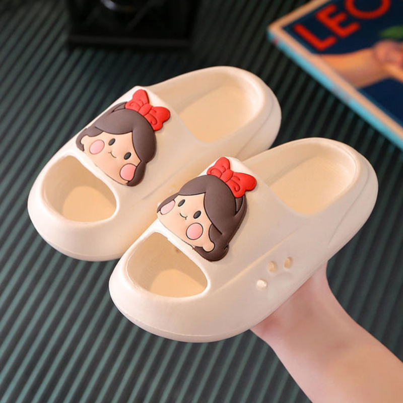 Children's Beach Slippers For Boys Girls Home Shoes Summer Thick Flip Flops Soft Cartoon Ourdoor Slippers