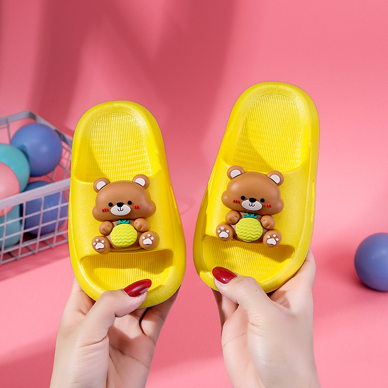 Indoor slippers cartoon home slides children's flat shoes summer shower slippers baby lovely
