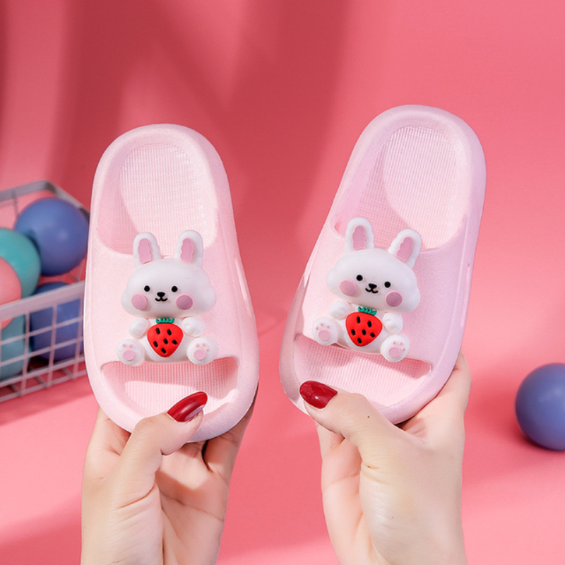 Indoor slippers cartoon home slides children's flat shoes summer shower slippers baby lovely