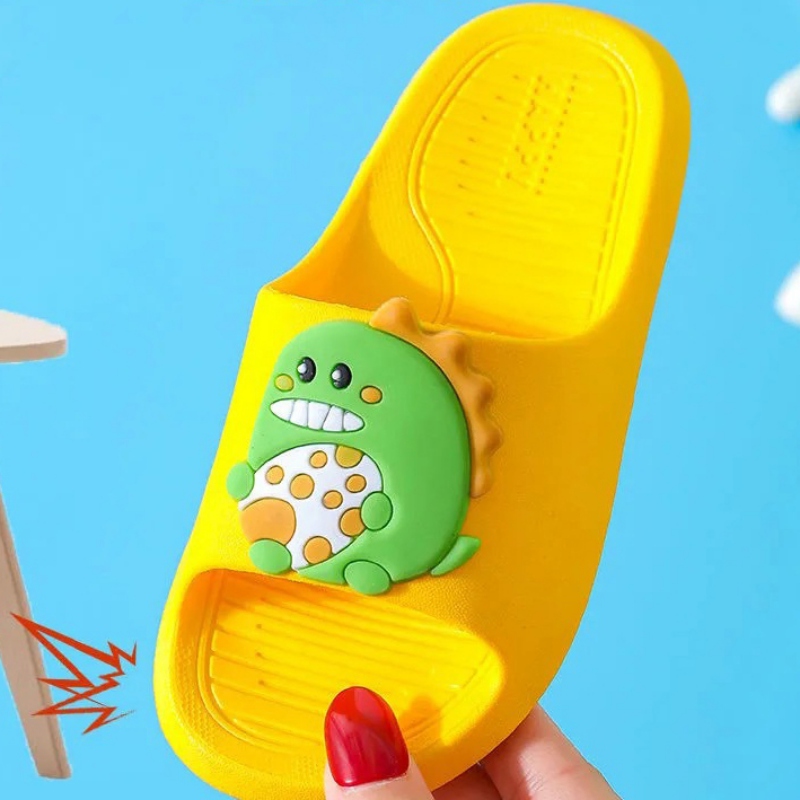 Cartoon Dinosaur Slippers Baby Home Bathroom Soft Indoor Outdoor Slippers Boys Girls Summer Kids Beach Shoes