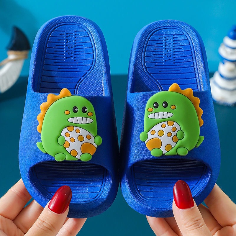 Cartoon Dinosaur Slippers Baby Home Bathroom Soft Indoor Outdoor Slippers Boys Girls Summer Kids Beach Shoes