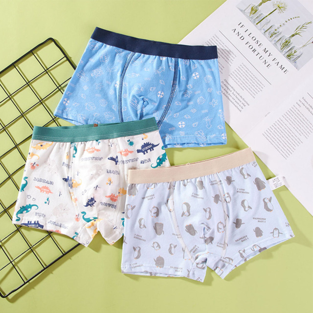 3Pc/Lot Children's Underwear for Kids Cartoon Shorts Soft Cotton Underpants Boys Panties
