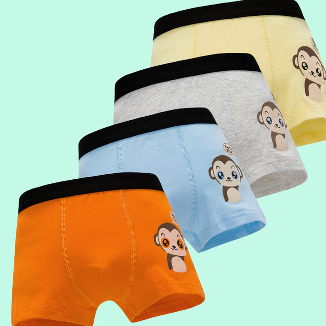 4Pcs Boy's Panties Cartoon Underwear for Kids Teenager Underpants Children Shorts 4pcs/lots Men Stacked Pants  Baby Clothes Pantys