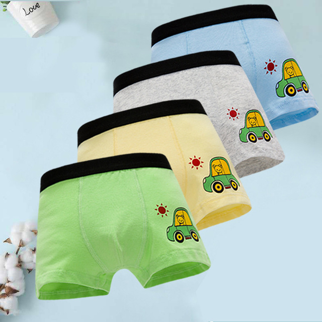 4Pcs Boy's Panties Cartoon Underwear for Kids Teenager Underpants Children Shorts 4pcs/lots Men Stacked Pants  Baby Clothes Pantys