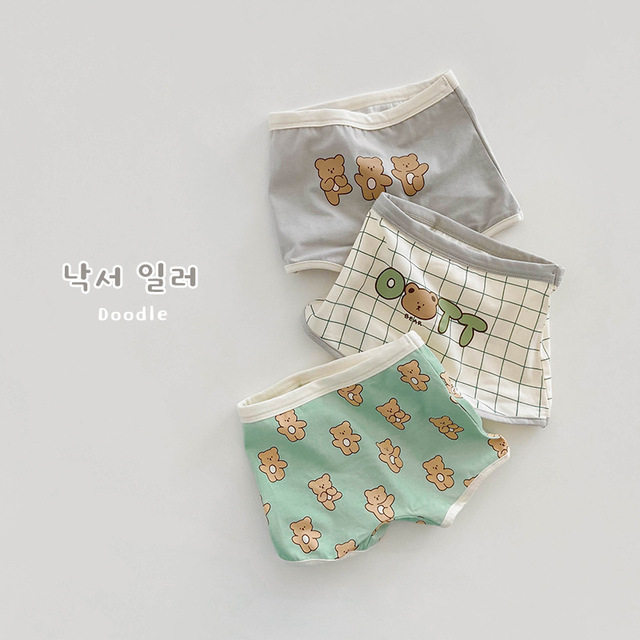 3Pcs/Lot summer alphabet baby underwear cartoon cotton boys and girls underwear