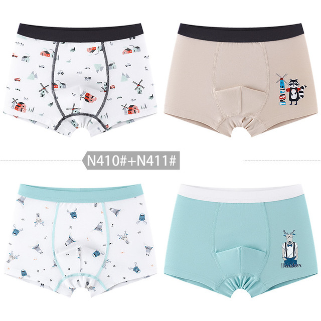 New Arrival Boys Underwear Cartoon Car Panties for Teenage Cotton Children Breathable Cute Boxers 4pcs/pack