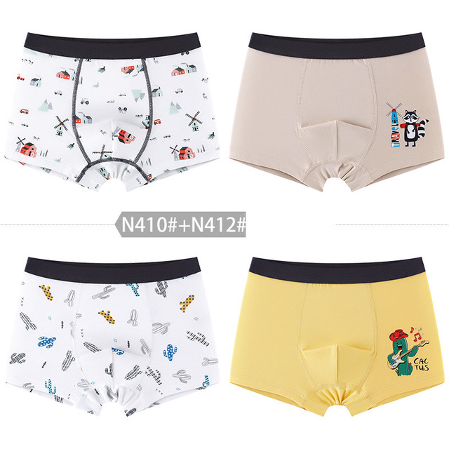 New Arrival Boys Underwear Cartoon Car Panties for Teenage Cotton Children Breathable Cute Boxers 4pcs/pack