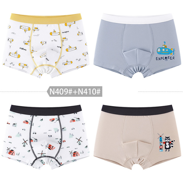 New Arrival Boys Underwear Cartoon Car Panties for Teenage Cotton Children Breathable Cute Boxers 4pcs/pack