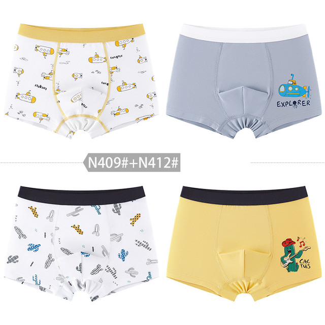 New Arrival Boys Underwear Cartoon Car Panties for Teenage Cotton Children Breathable Cute Boxers 4pcs/pack