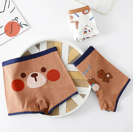 3Pcs HoneyCherry Boy Cotton Underwear Boxer Boys' Cotton Mid-waist Baby Boxer Shorts Cotton Panties Boys Underwear