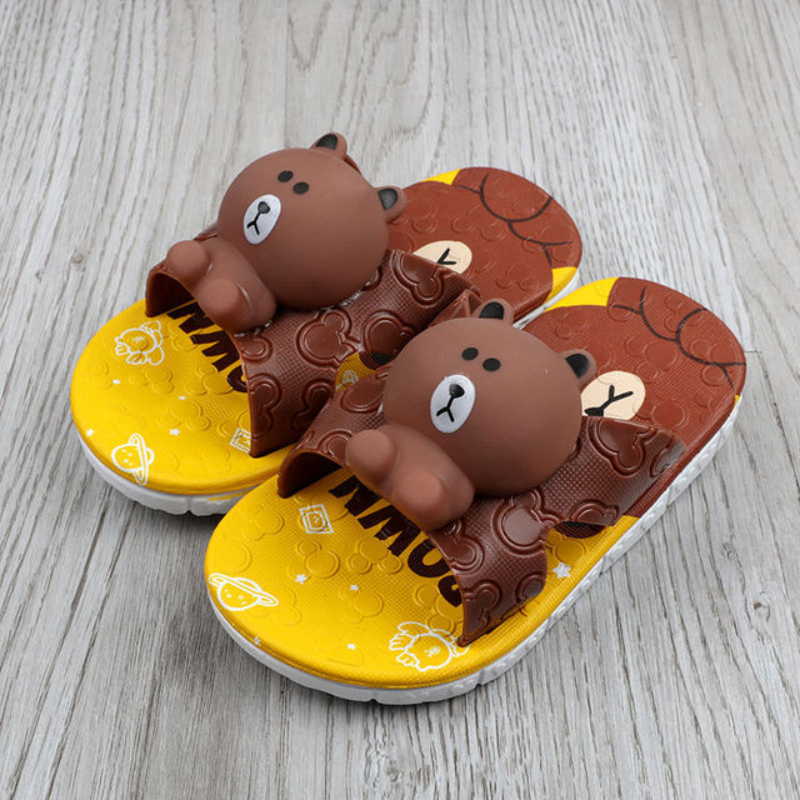 Girls' Slippers Summer Children's Indoor Anti-Skid Soft Bottom Bathroom Sandals Kid's Lovely Cartoon Bear Rabbit Sandals oddler Boys' Shoes