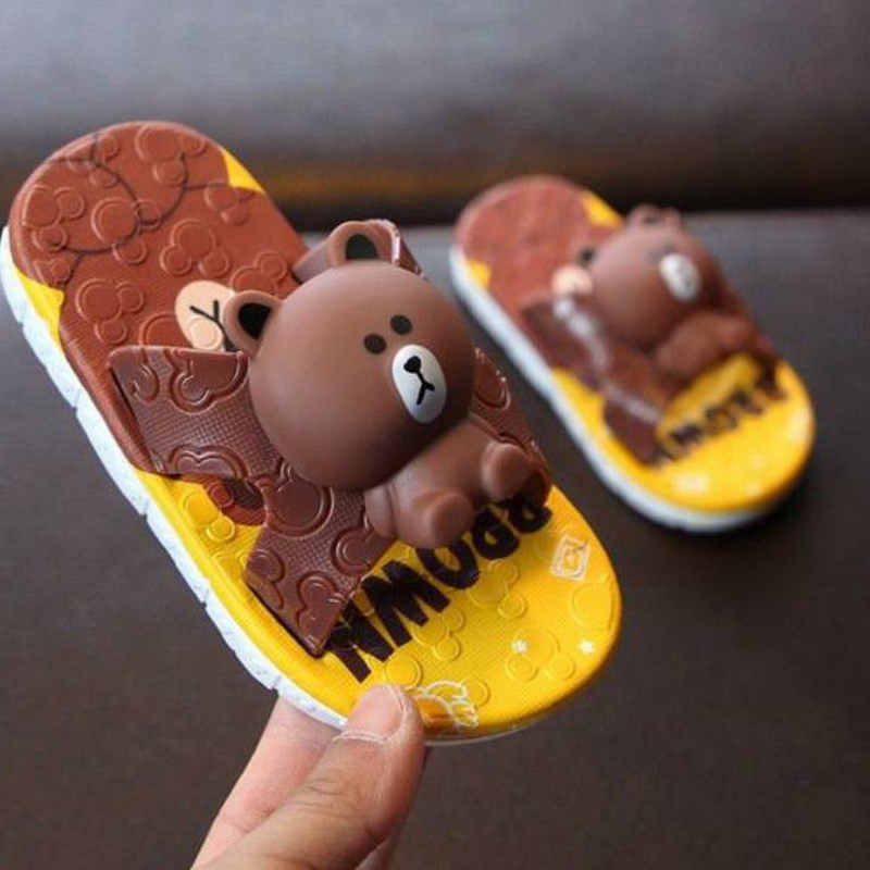 Girls' Slippers Summer Children's Indoor Anti-Skid Soft Bottom Bathroom Sandals Kid's Lovely Cartoon Bear Rabbit Sandals oddler Boys' Shoes
