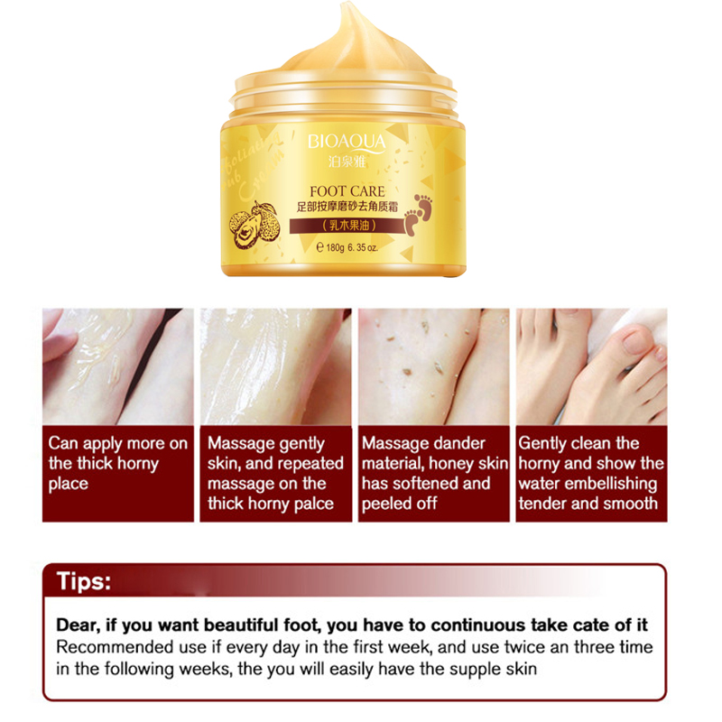 180g Shea Butter Exfoliating Foot Cream Moisturizing Scrub Feet Pedicure Cream Tender Peeling Skin Care