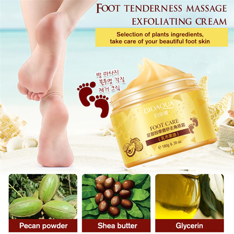 180g Shea Butter Exfoliating Foot Cream Moisturizing Scrub Feet Pedicure Cream Tender Peeling Skin Care