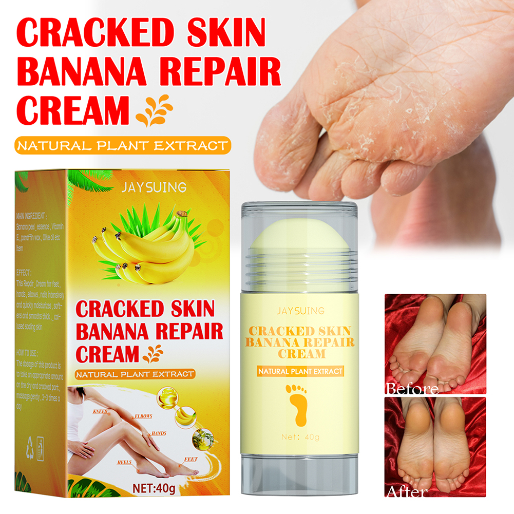 Foot Crack Cream Heel Chapped Peeling Repair Anti Dry Crack Remove Dead Skin Moisturizing Softens Feet Care Banana Oil Foot Care