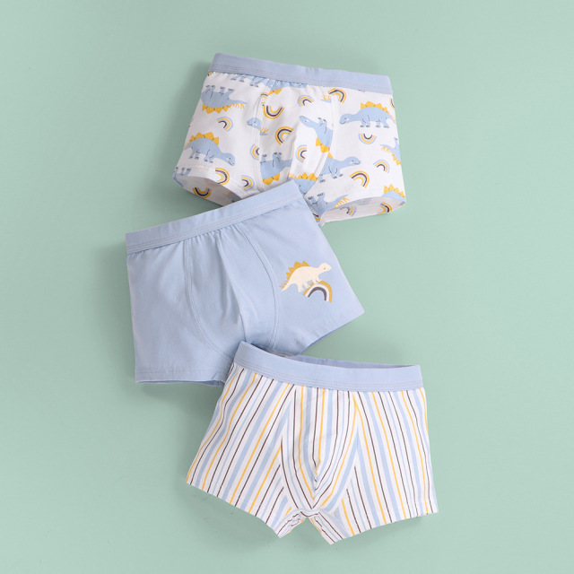 3 Pcs Pure Cotton Soft Children Underwear Boys Panties Cartoon Pattern Kids Boxer Briefs Child Boy Pants 2-12 Years