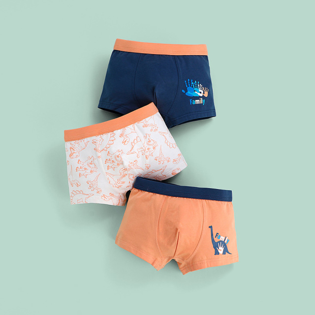 3 Pcs Pure Cotton Soft Children Underwear Boys Panties Cartoon Pattern Kids Boxer Briefs Child Boy Pants 2-12 Years