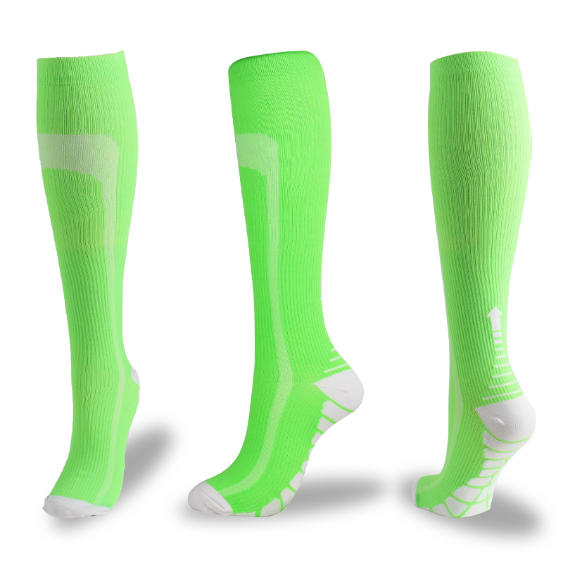 Unisex Compression Stockings 7-Color Nylon Sports Socks Solid Color Stockings Best for Anti Fatigue Pain Relief Knee High Sock