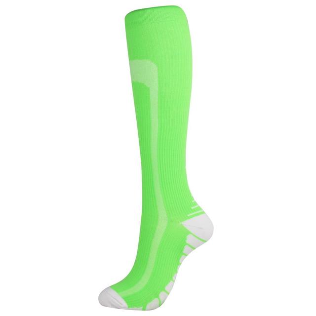 Unisex Compression Stockings 7-Color Nylon Sports Socks Solid Color Stockings Best for Anti Fatigue Pain Relief Knee High Sock