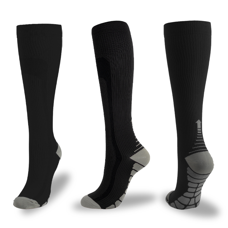 Unisex Compression Stockings 7-Color Nylon Sports Socks Solid Color Stockings Best for Anti Fatigue Pain Relief Knee High Sock