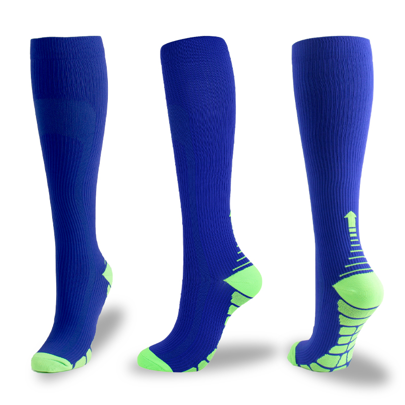 Unisex Compression Stockings 7-Color Nylon Sports Socks Solid Color Stockings Best for Anti Fatigue Pain Relief Knee High Sock