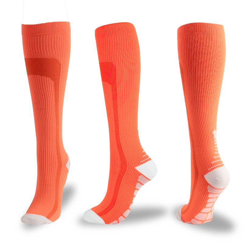 Unisex Compression Stockings 7-Color Nylon Sports Socks Solid Color Stockings Best for Anti Fatigue Pain Relief Knee High Sock