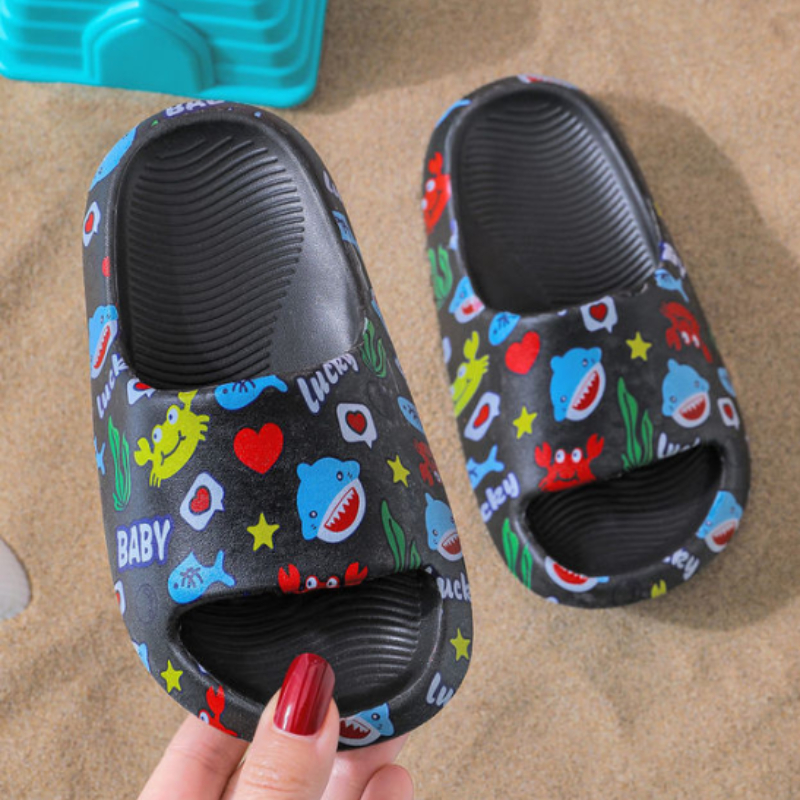 Cute Toddler Shoes Children's Slippers Soft Cartoon Slippers Bottom Non-slip Baby Slippers In Summer Bathroom Girls' Child Shoe