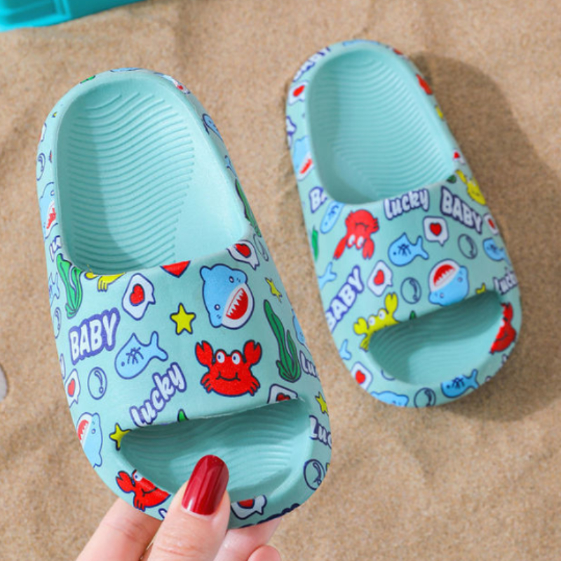 Cute Toddler Shoes Children's Slippers Soft Cartoon Slippers Bottom Non-slip Baby Slippers In Summer Bathroom Girls' Child Shoe