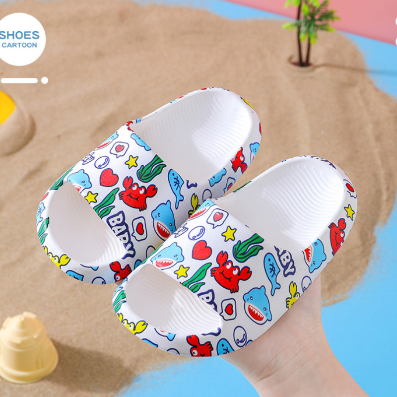 Cute Toddler Shoes Children's Slippers Soft Cartoon Slippers Bottom Non-slip Baby Slippers In Summer Bathroom Girls' Child Shoe