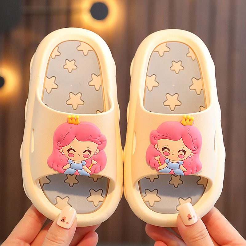 Children's Slippers Summer Girl Cute Cartoon Indoor Household Non-slip Soft Bottom Bathroom Girl Baby Princess Slippers Toddler Boys' Shoes