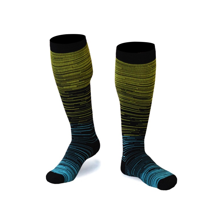 Gradient Compression Socks Sport Men's and Women's Socks Knee High Sport Sock Outdoor Riding Nylon Socks Compression Socks